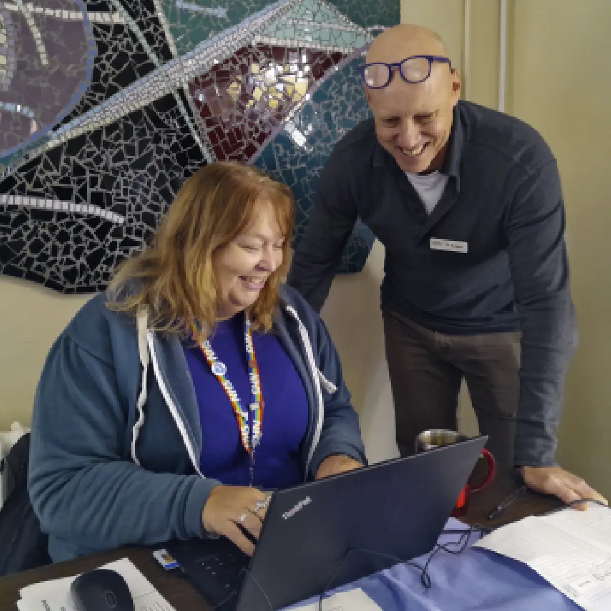 Staff helping with the clinics
